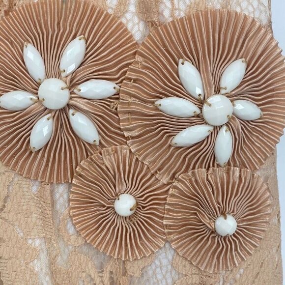 MISS SIXTY M60 Lace Overlay‎ Fit & Flare Dress Knee Length Pretty Dress Peach 4 - Picture 8 of 14